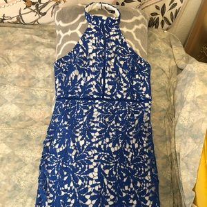 Shein Bodycon backless blue dress